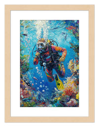 Thumbnail for Just So Posh Scuba-Diving Wall Art Decor Poster Photo Print, Ideal For Home or Office - Front View