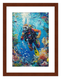 Thumbnail for Just So Posh Scuba-Diving Wall Art Decor Poster Photo Print, Ideal For Home or Office - Front View