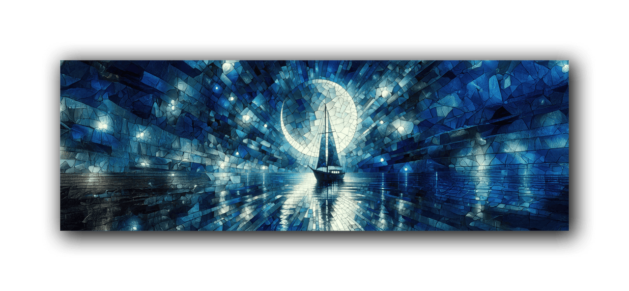 Just So Posh Lunar-Expedition Pano Wall Art Decor Poster Photo Print, Ideal For Home or Office - Front View