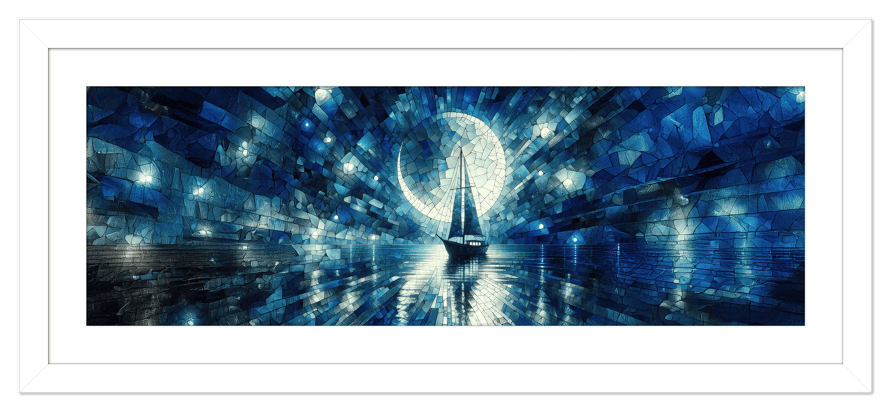 Just So Posh Lunar-Expedition Pano Wall Art Decor Poster Photo Print, Ideal For Home or Office - Front View