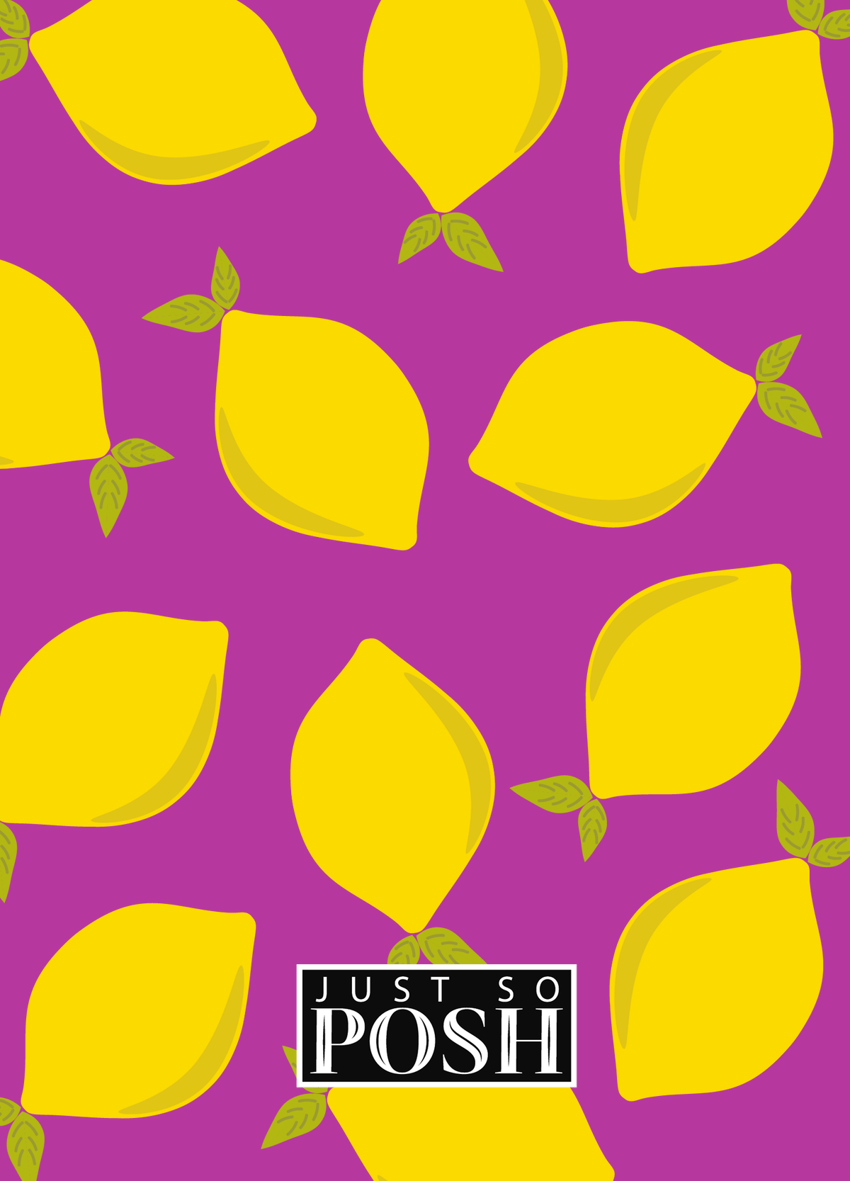 Personalized Lemons Journal - Purple Background - Rectangle Nameplate - Back View