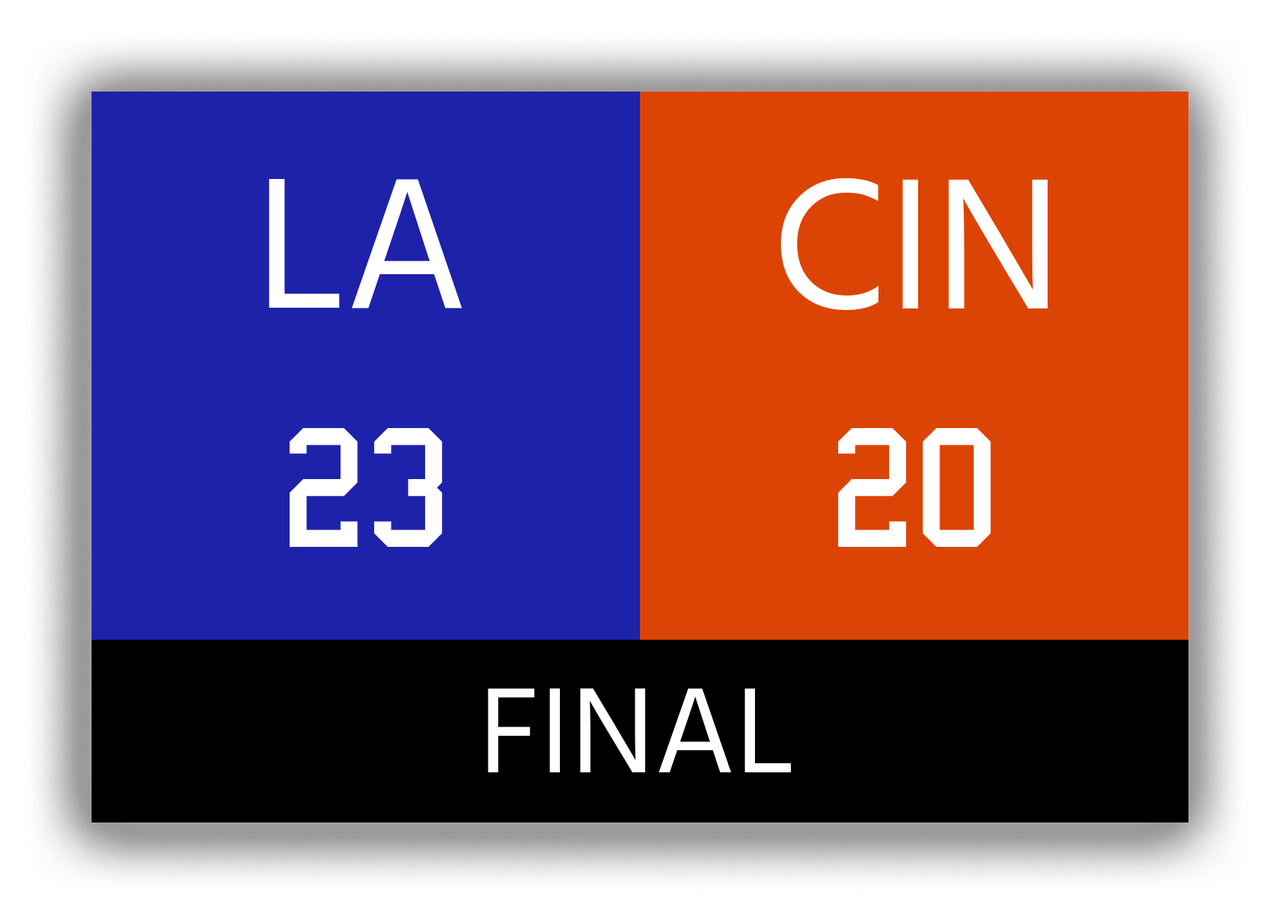 Los Angeles vs Cincinnati Canvas Wrap & Photo Print - 2021 2022 Football Championship - Front View