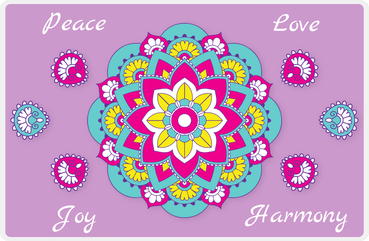 Personalized Mandala Placemat I - Flower Center - Purple Background -  View