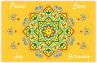 Thumbnail for Personalized Mandala Placemat III - Star Center - Yellow Background -  View