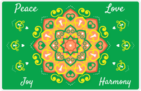 Thumbnail for Personalized Mandala Placemat III - Star Center - Green Background -  View