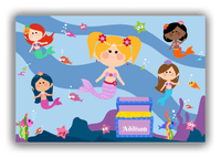 Thumbnail for Personalized Mermaid Canvas Wrap & Photo Print I - Blue Background - Blonde Mermaid - Front View