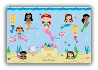 Thumbnail for Personalized Mermaid Canvas Wrap & Photo Print II - Light Blue Background - Redhead Mermaid - Front View