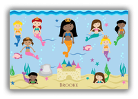 Thumbnail for Personalized Mermaid Canvas Wrap & Photo Print II - Light Blue Background - Black Mermaid - Front View