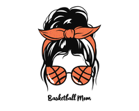 Thumbnail for Personalized Messy Bun Water Bottle (30 oz) - Basketball Mom - Graphic View