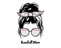 Thumbnail for Personalized Messy Bun Water Bottle (30 oz) - Baseball Mom - Graphic View