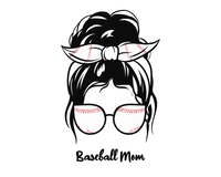 Thumbnail for Personalized Messy Bun Water Bottle (30 oz) - Baseball Mom - Graphic View