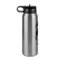 Thumbnail for Personalized Messy Bun Water Bottle (30 oz) - Baseball Mom - Left View