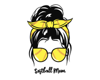 Thumbnail for Personalized Messy Bun Water Bottle (30 oz) - Softball Mom - Graphic View