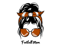 Thumbnail for Personalized Messy Bun Water Bottle (30 oz) - Football Mom - Graphic View