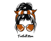 Thumbnail for Personalized Messy Bun Water Bottle (30 oz) - Football Mom - Graphic View