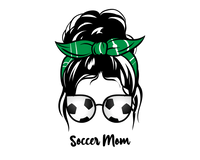 Thumbnail for Personalized Messy Bun Water Bottle (30 oz) - Soccer Mom - Graphic View