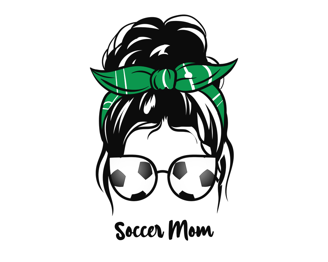 Personalized Messy Bun Water Bottle (30 oz) - Soccer Mom - Graphic View