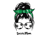 Thumbnail for Personalized Messy Bun Water Bottle (30 oz) - Soccer Mom - Graphic View