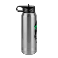 Thumbnail for Personalized Messy Bun Water Bottle (30 oz) - Soccer Mom - Left View