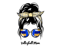 Thumbnail for Personalized Messy Bun Water Bottle (30 oz) - Volleyball Mom - Graphic View