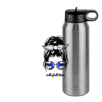 Thumbnail for Personalized Messy Bun Water Bottle (30 oz) - Volleyball Mom - Design View