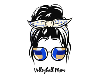 Thumbnail for Personalized Messy Bun Water Bottle (30 oz) - Volleyball Mom - Graphic View