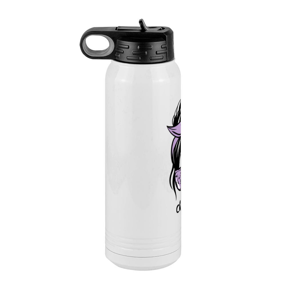 Personalized Messy Bun Water Bottle (30 oz) - Chorus Mom - Left View