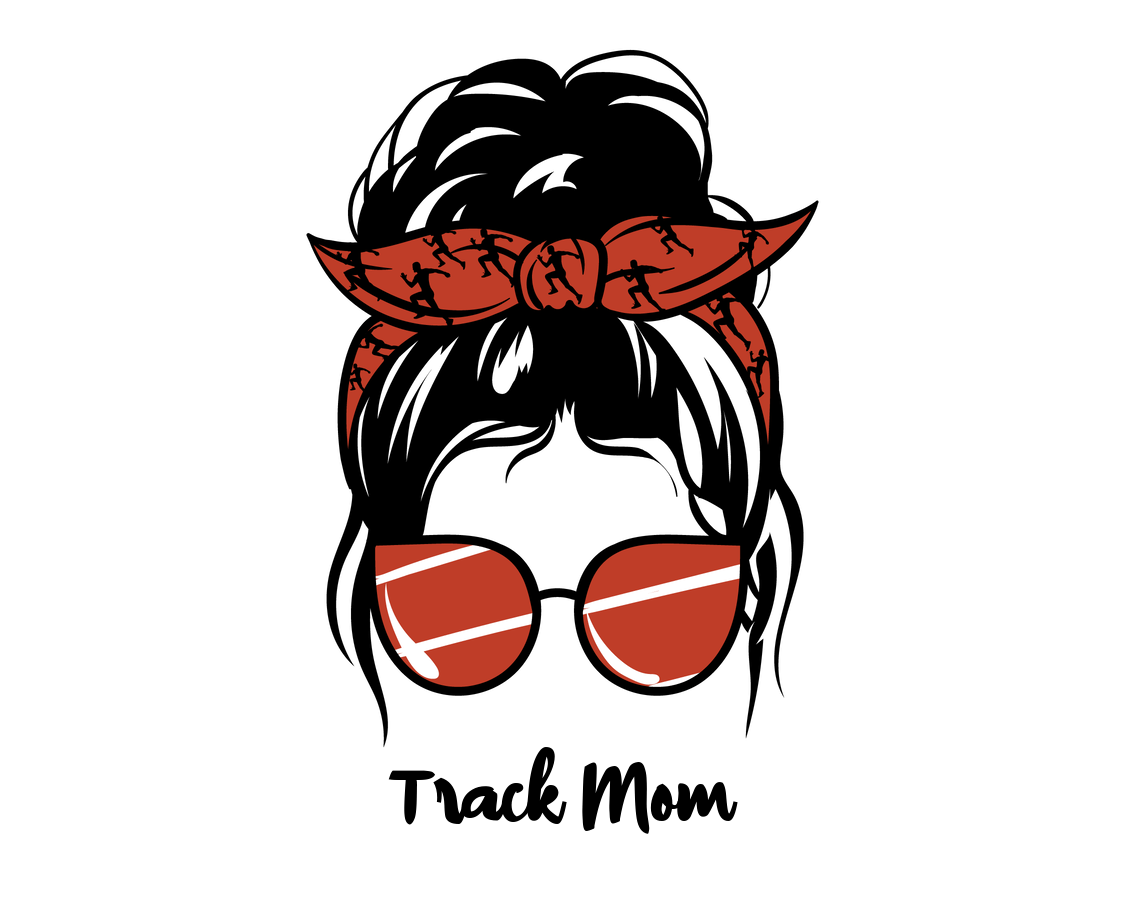 Personalized Messy Bun Water Bottle (30 oz) - Track Mom - Graphic View