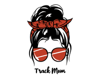 Thumbnail for Personalized Messy Bun Water Bottle (30 oz) - Track Mom - Graphic View