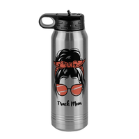 Thumbnail for Personalized Messy Bun Water Bottle (30 oz) - Track Mom - Front View