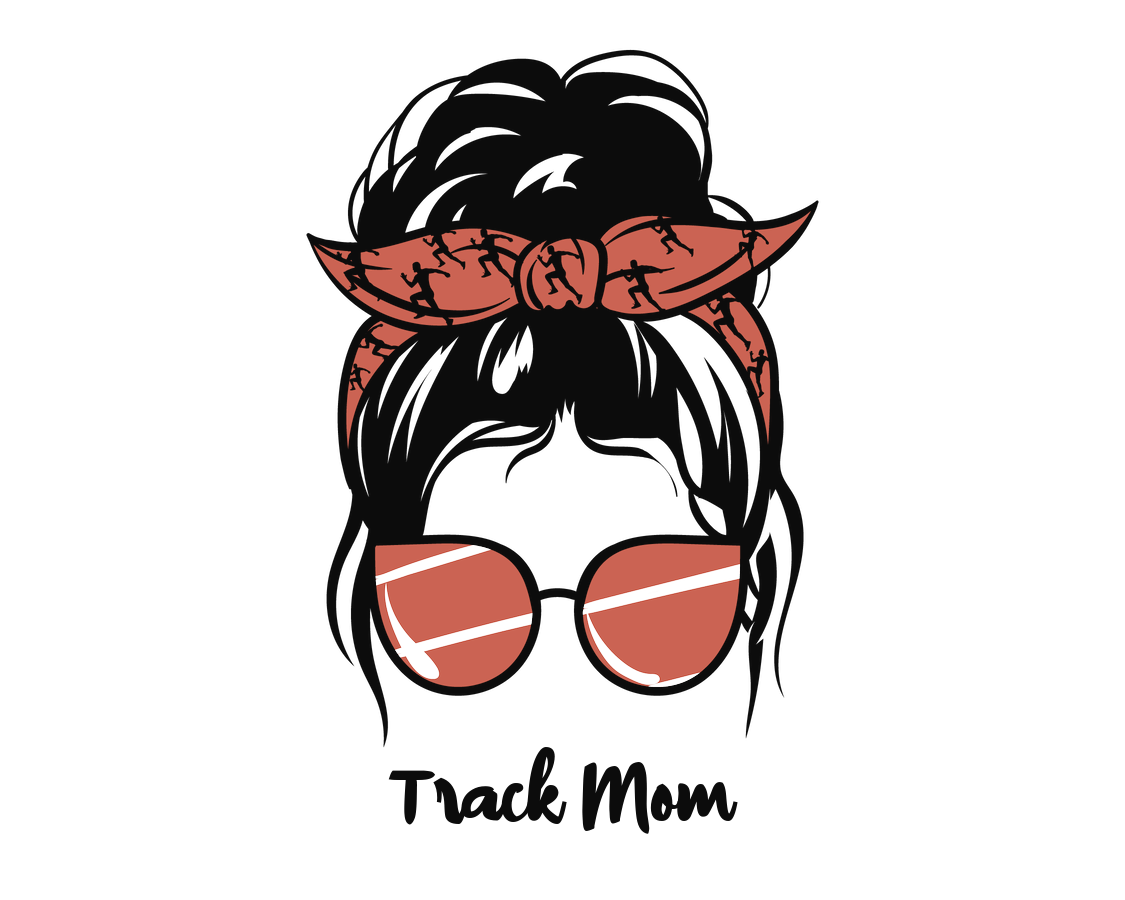 Personalized Messy Bun Water Bottle (30 oz) - Track Mom - Graphic View