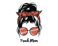 Thumbnail for Personalized Messy Bun Water Bottle (30 oz) - Track Mom - Graphic View