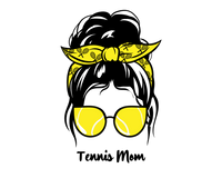 Thumbnail for Personalized Messy Bun Water Bottle (30 oz) - Tennis Mom - Graphic View