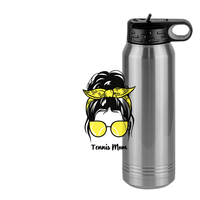 Thumbnail for Personalized Messy Bun Water Bottle (30 oz) - Tennis Mom - Design View