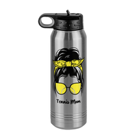 Thumbnail for Personalized Messy Bun Water Bottle (30 oz) - Tennis Mom - Front View