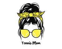 Thumbnail for Personalized Messy Bun Water Bottle (30 oz) - Tennis Mom - Graphic View