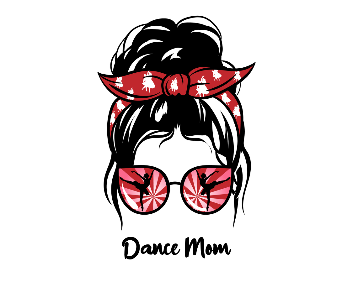 Personalized Messy Bun Water Bottle (30 oz) - Dance Mom - Graphic View