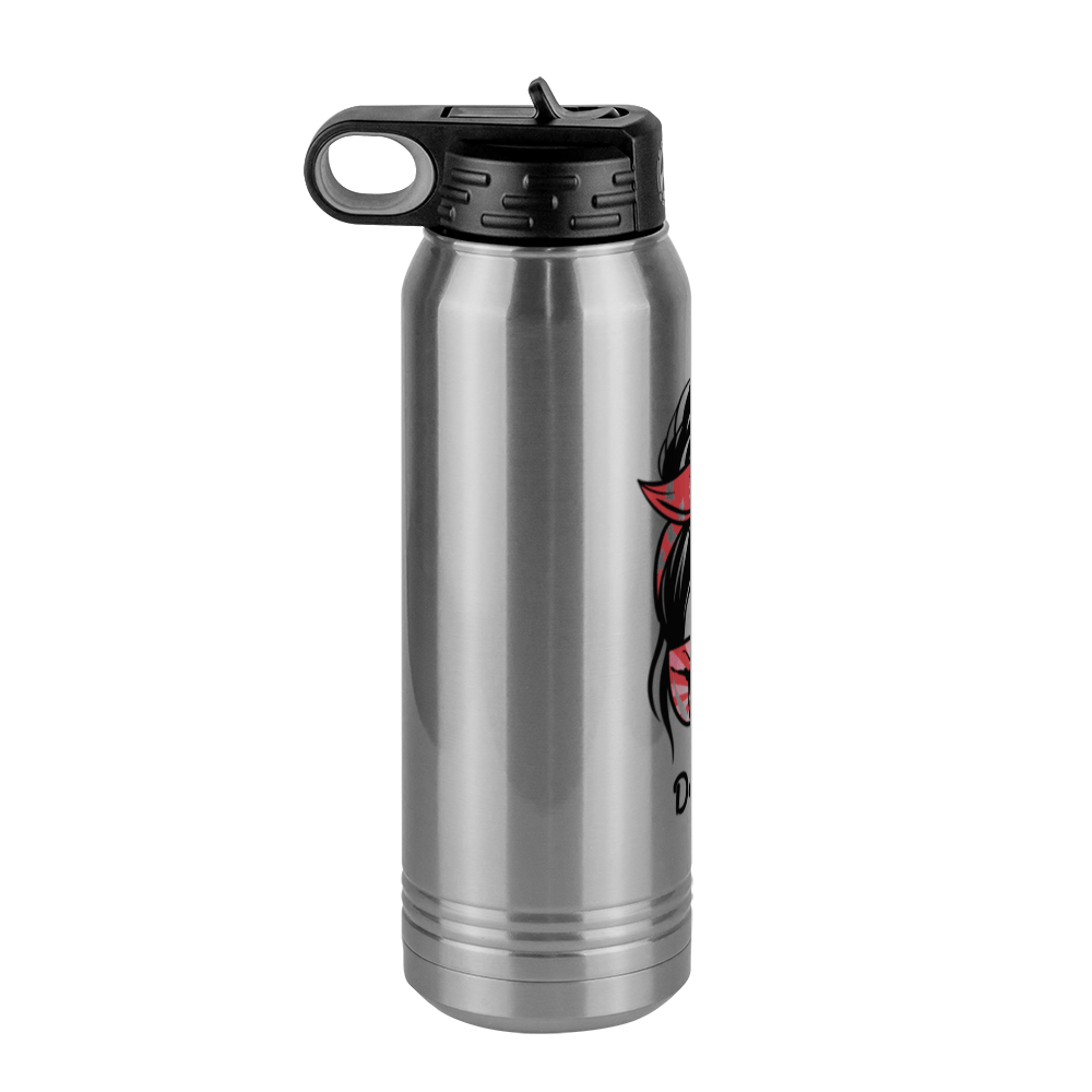 Personalized Messy Bun Water Bottle (30 oz) - Dance Mom - Left View