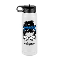 Thumbnail for Personalized Messy Bun Water Bottle (30 oz) - Hockey Mom - Front View