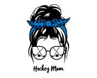 Thumbnail for Personalized Messy Bun Water Bottle (30 oz) - Hockey Mom - Graphic View