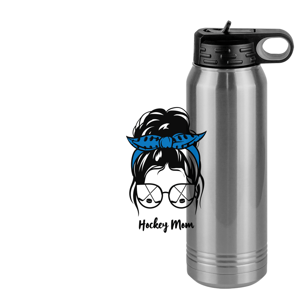 Personalized Messy Bun Water Bottle (30 oz) - Hockey Mom - Design View