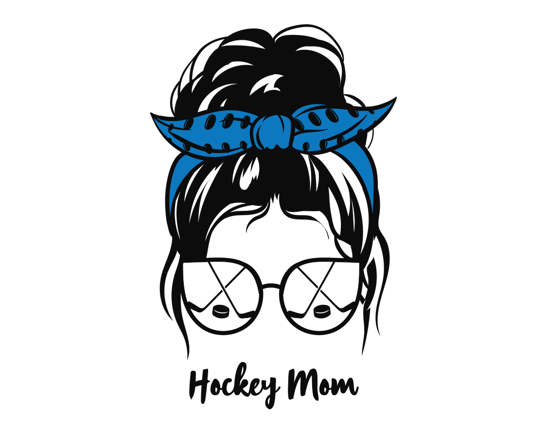 Personalized Messy Bun Water Bottle (30 oz) - Hockey Mom - Graphic View