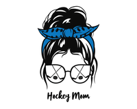 Thumbnail for Personalized Messy Bun Water Bottle (30 oz) - Hockey Mom - Graphic View