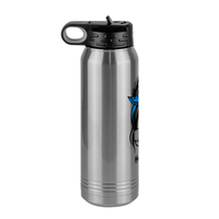 Thumbnail for Personalized Messy Bun Water Bottle (30 oz) - Hockey Mom - Left View