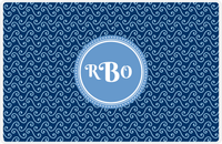 Thumbnail for Personalized Mod 3 Placemat - Navy and Light Blue - Glacier Circle Frame -  View