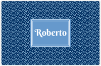 Thumbnail for Personalized Mod 3 Placemat - Navy and Light Blue - Glacier Rectangle Frame -  View
