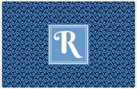 Thumbnail for Personalized Mod 3 Placemat - Navy and Light Blue - Glacier Square Frame -  View