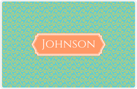 Thumbnail for Personalized Mod 3 Placemat - Viking Blue and Mustard - Tangerine Decorative Rectangle Frame -  View