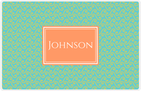 Thumbnail for Personalized Mod 3 Placemat - Viking Blue and Mustard - Tangerine Rectangle Frame -  View
