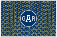 Thumbnail for Personalized Mod 3 Placemat - Navy and Mustard - Navy Circle Frame -  View